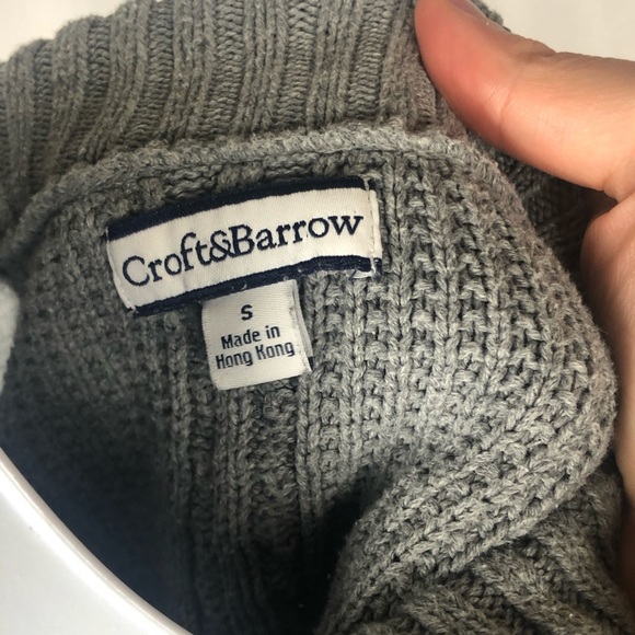 Croft & Barrow Grey Cowl Neck Sweater Sz S - Picture 4 of 4